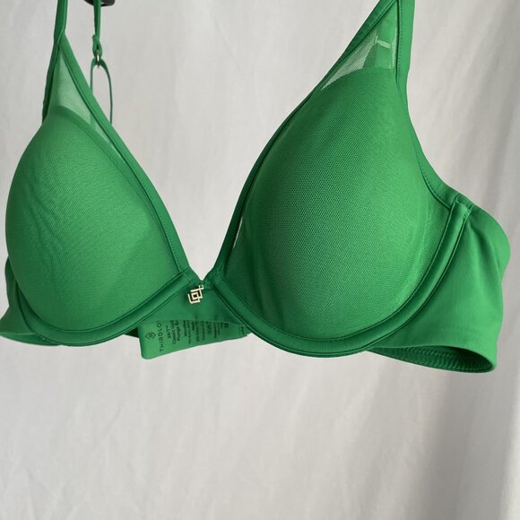 ThirdLove 24/7 Classic Uplift Plunge Bra Size 36A½ Green Smooth T-Shirt Mesh New - Picture 3 of 12